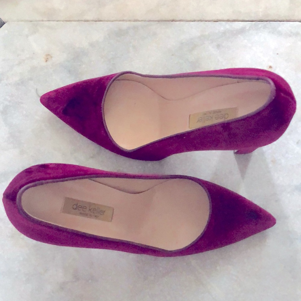 Dee Keller Deep Magenta Velvet heels size 38.5